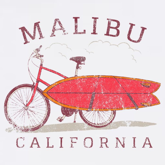 Retro Malibu California Surfing Fan Surfboard Bicycle Art Adult Drive Performance Visor
