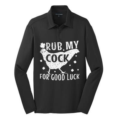 Rub My Cock For Good Luck Silk Touch Performance Long Sleeve Polo