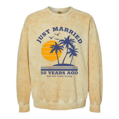 Romantic Matching Couples Golden 50th Wedding Anniversary Colorblast Crewneck Sweatshirt