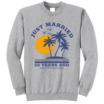 Romantic Matching Couples Golden 50th Wedding Anniversary Tall Sweatshirt