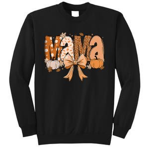 Retro Mama Coquette Bows Leopard Mom Fall Thanksgiving Women Sweatshirt