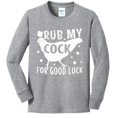 Rub My Cock For Good Luck Kids Long Sleeve Shirt