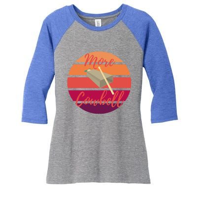 Retro More Cowbell Gift Women's Tri-Blend 3/4-Sleeve Raglan Shirt