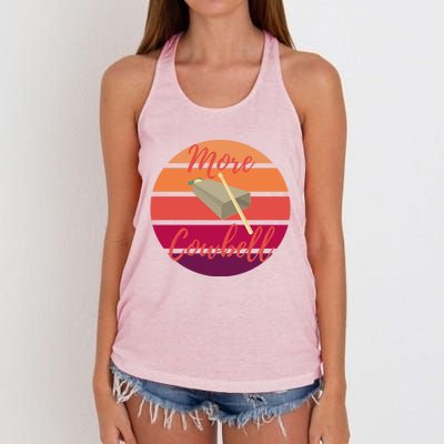 Retro More Cowbell Gift Women's Knotted Racerback Tank