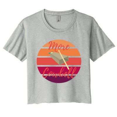 Retro More Cowbell Gift Women's Crop Top Tee