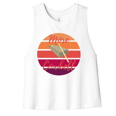 Retro More Cowbell Gift Women's Racerback Cropped Tank