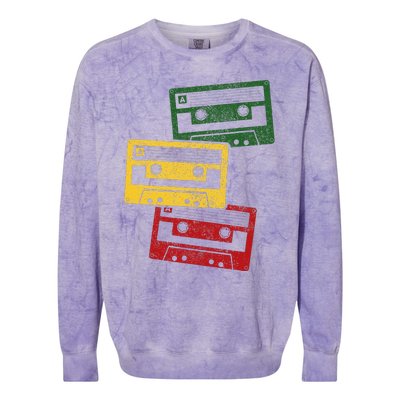 Reggae Music Cassette Tapes Vintage Retro Rastafari Rasta Colorblast Crewneck Sweatshirt