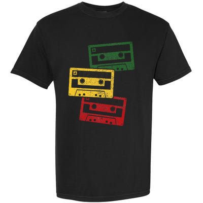 Reggae Music Cassette Tapes Vintage Retro Rastafari Rasta Garment-Dyed Heavyweight T-Shirt