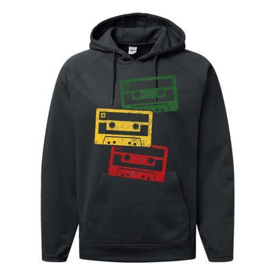 Reggae Music Cassette Tapes Vintage Retro Rastafari Rasta Performance Fleece Hoodie