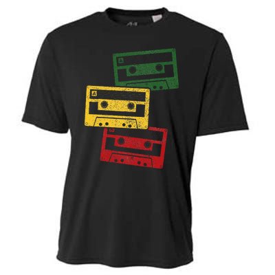 Reggae Music Cassette Tapes Vintage Retro Rastafari Rasta Cooling Performance Crew T-Shirt