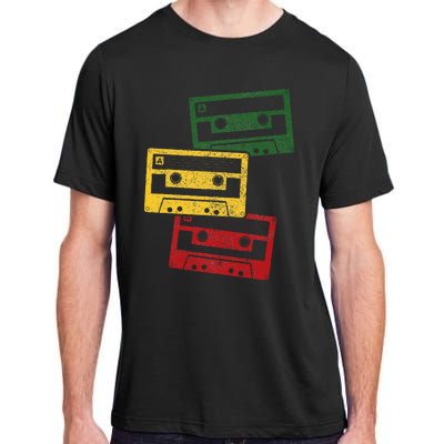 Reggae Music Cassette Tapes Vintage Retro Rastafari Rasta Adult ChromaSoft Performance T-Shirt