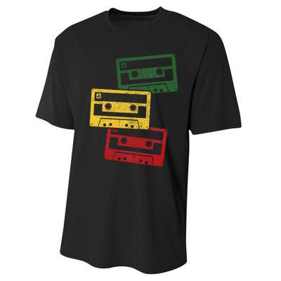 Reggae Music Cassette Tapes Vintage Retro Rastafari Rasta Performance Sprint T-Shirt