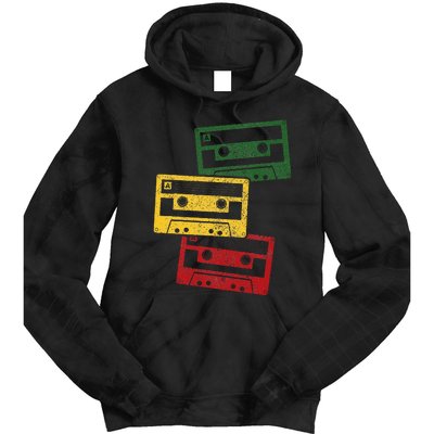 Reggae Music Cassette Tapes Vintage Retro Rastafari Rasta Tie Dye Hoodie