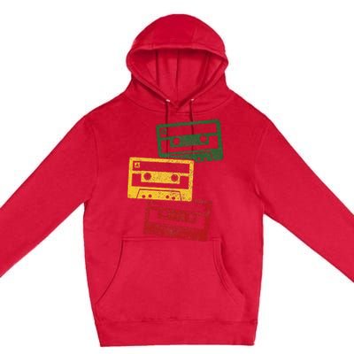 Reggae Music Cassette Tapes Vintage Retro Rastafari Rasta Premium Pullover Hoodie