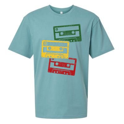 Reggae Music Cassette Tapes Vintage Retro Rastafari Rasta Sueded Cloud Jersey T-Shirt