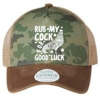 Rub My Cock Good Luck, Funny Chicken Lovers Legacy Tie Dye Trucker Hat