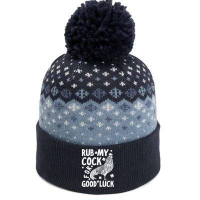 Rub My Cock Good Luck, Funny Chicken Lovers The Baniff Cuffed Pom Beanie