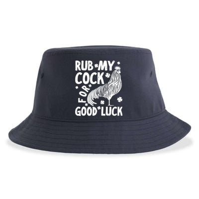 Rub My Cock Good Luck, Funny Chicken Lovers Sustainable Bucket Hat