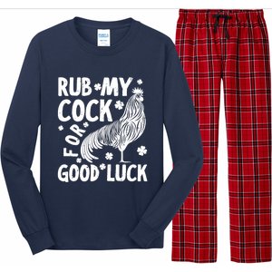 Rub My Cock Good Luck, Funny Chicken Lovers Long Sleeve Pajama Set