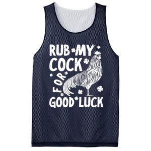 Rub My Cock Good Luck, Funny Chicken Lovers Mesh Reversible Basketball Jersey Tank