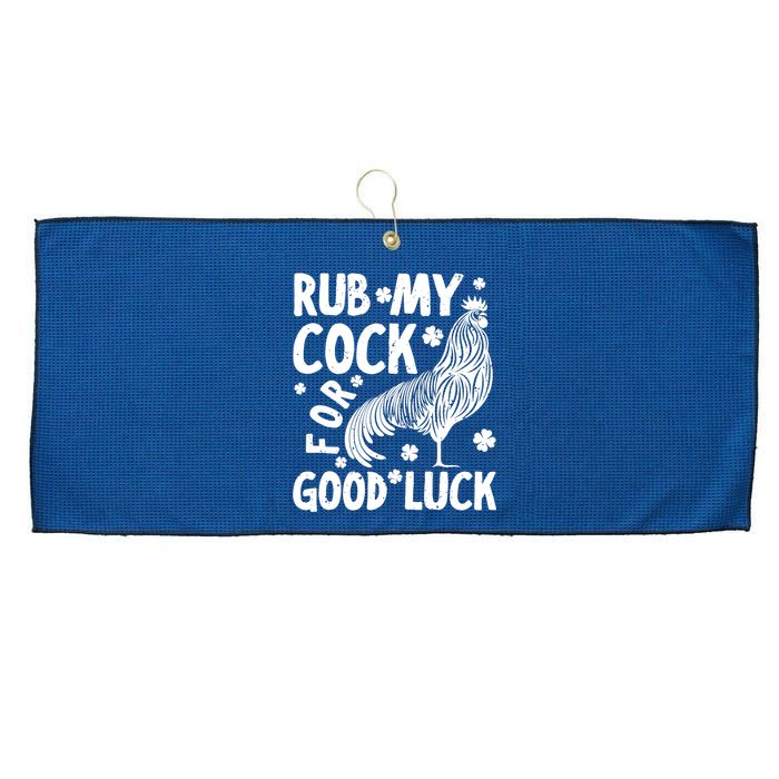 Rub My Cock Good Luck, Funny Chicken Lovers Large Microfiber Waffle Golf Towel