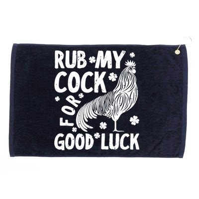 Rub My Cock Good Luck, Funny Chicken Lovers Grommeted Golf Towel