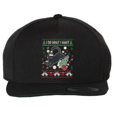 Retro Meowy Christmas I Do What I Want Funny Cat Gift Wool Snapback Cap