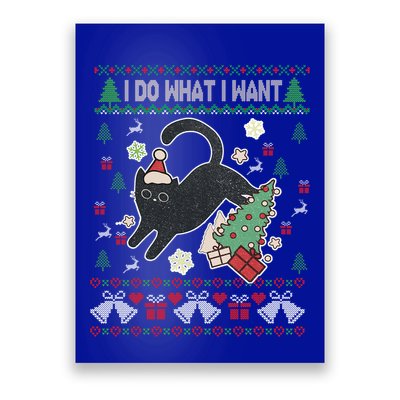 Retro Meowy Christmas I Do What I Want Funny Cat Gift Poster
