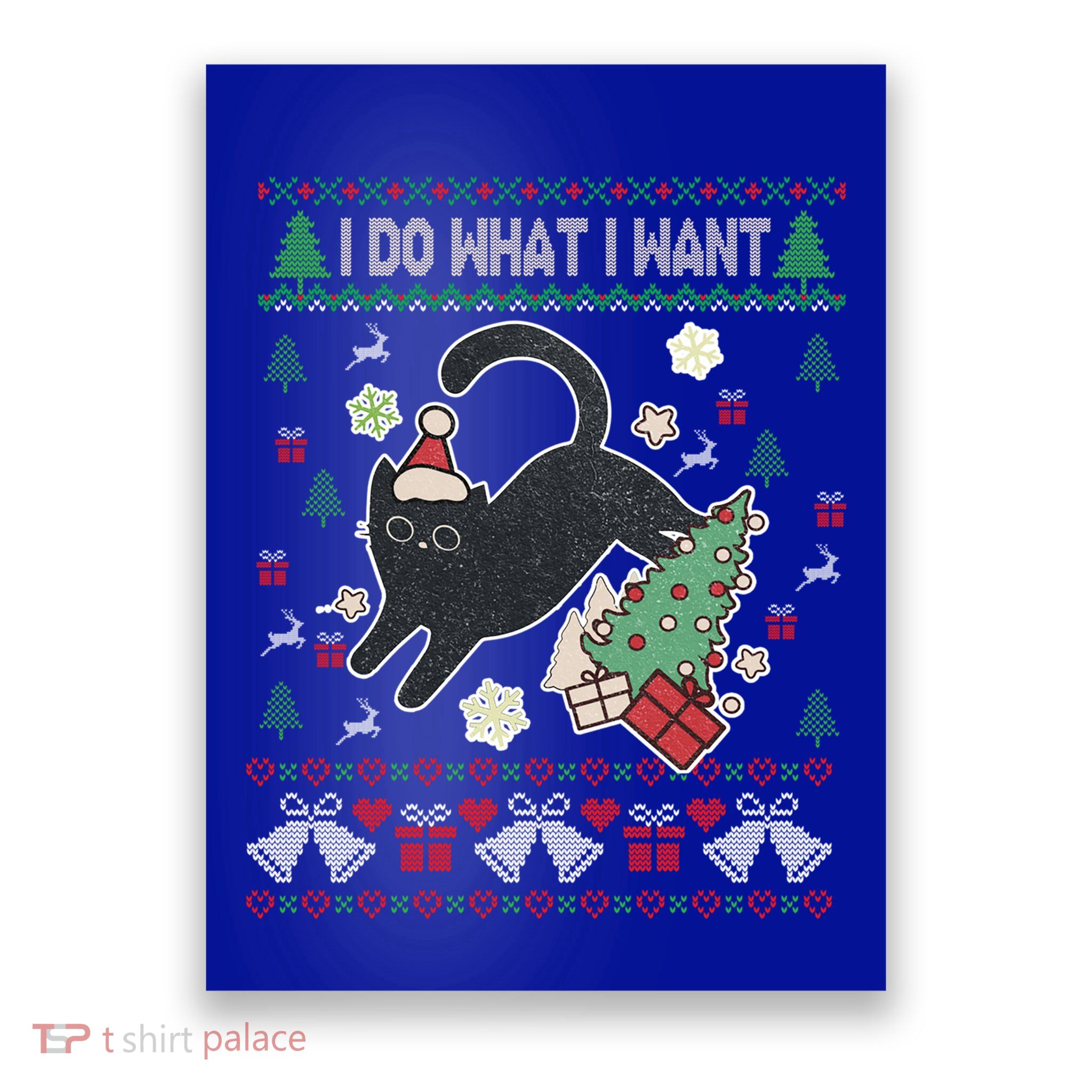 Retro Meowy Christmas I Do What I Want Funny Cat Gift Poster