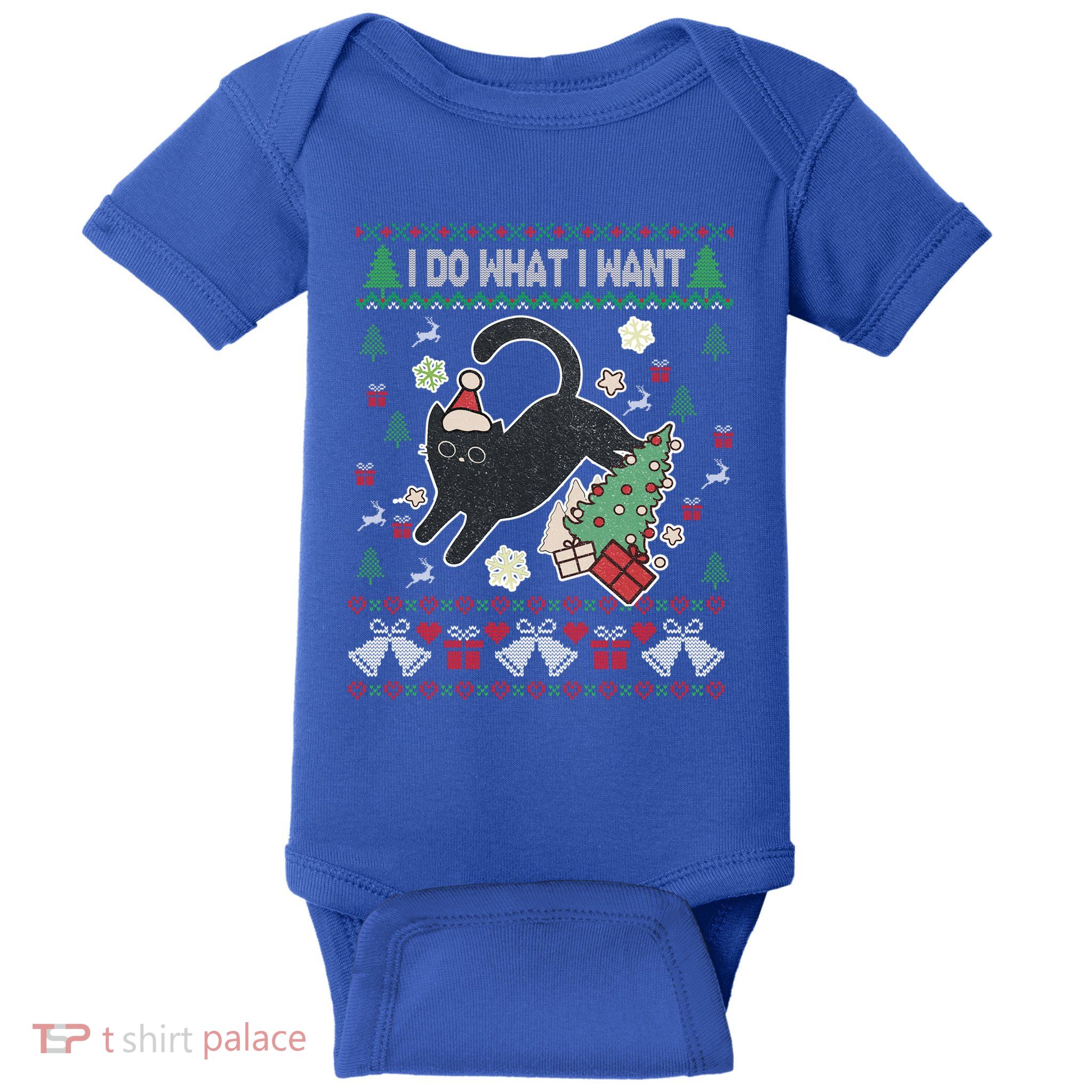 Retro Meowy Christmas I Do What I Want Funny Cat Gift Baby Bodysuit
