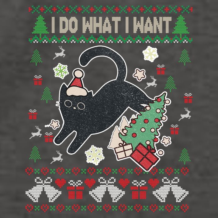 Retro Meowy Christmas I Do What I Want Funny Cat Gift Vector Backpack