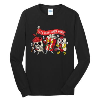 Retro Movie Concessions LetS Watch Horror Movies Tall Long Sleeve T-Shirt