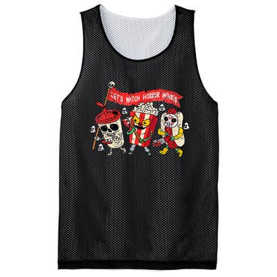 Retro Movie Concessions LetS Watch Horror Movies Mesh Reversible Basketball Jersey Tank