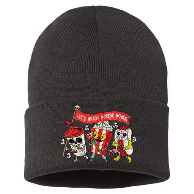 Retro Movie Concessions LetS Watch Horror Movies Sustainable Knit Beanie