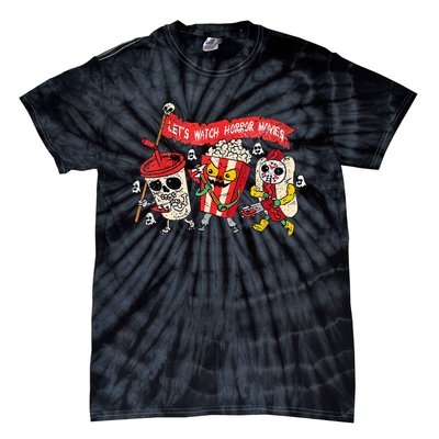 Retro Movie Concessions LetS Watch Horror Movies Tie-Dye T-Shirt