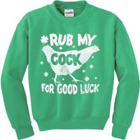 Rub My Cock For Good Luck St Patrick's Day Gift Design Kids Sweatshirt