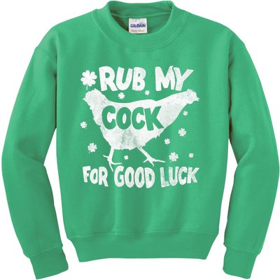 Rub My Cock For Good Luck St Patrick's Day Gift Design Kids Sweatshirt