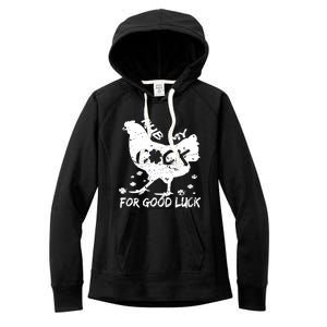 Rub My Cock For Good Luck Funny St Patrick's Day Women's Fleece Hoodie