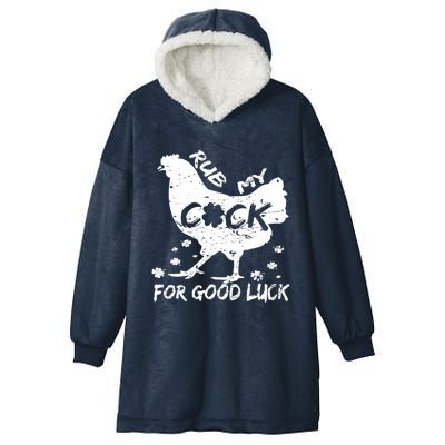 Rub My Cock For Good Luck Funny St Patrick's Day Hooded Wearable Blanket