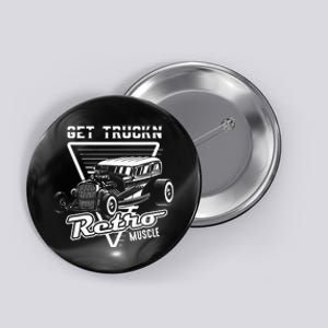 Retro Muscle Cars Hot Rod American Classic Old Automobile Button