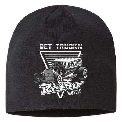 Retro Muscle Cars Hot Rod American Classic Old Automobile Sustainable Beanie