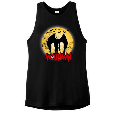 Retro Mothman Cover Ladies PosiCharge Tri-Blend Wicking Tank