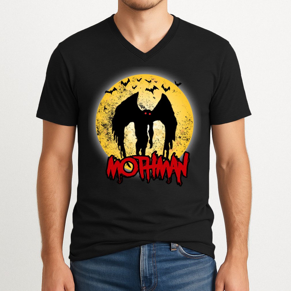Retro Mothman Cover V-Neck T-Shirt