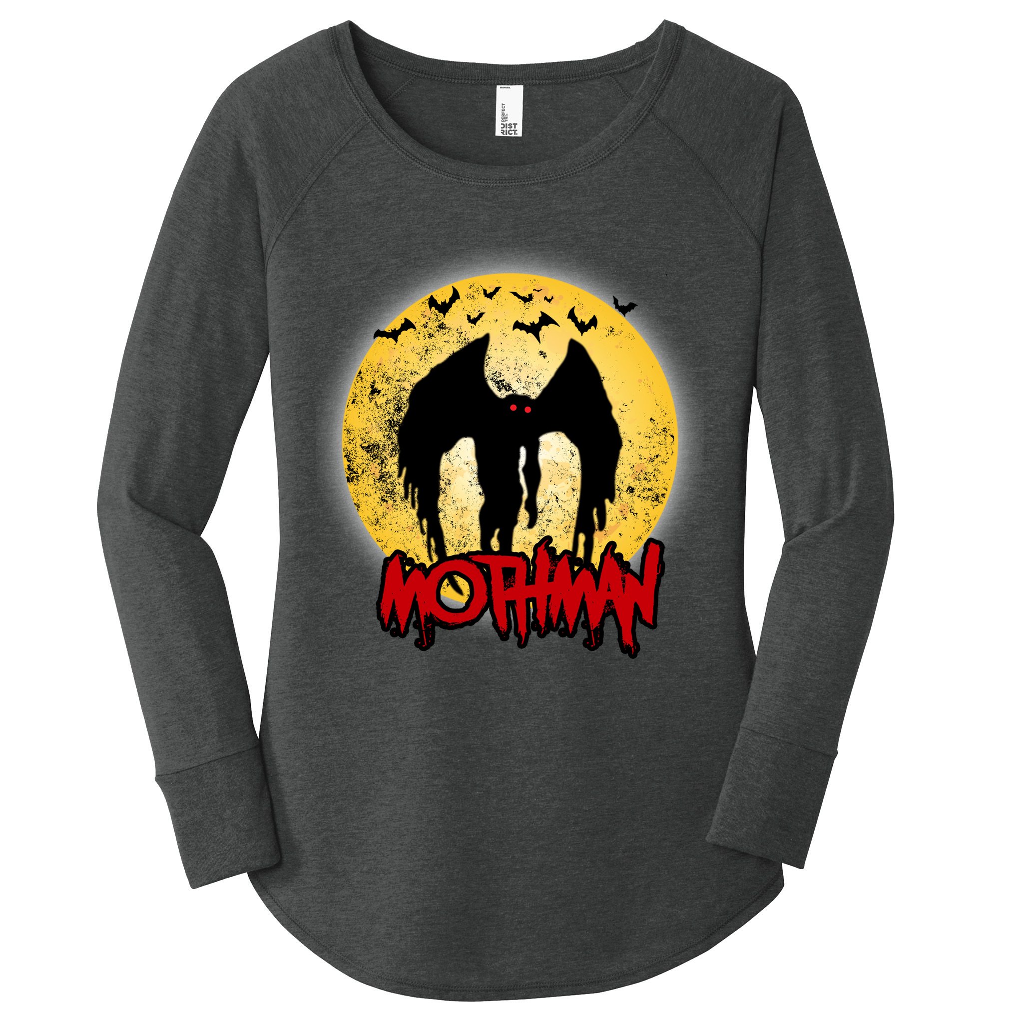 Retro Mothman Cover Women's Perfect Tri Tunic Long Sleeve Shirt