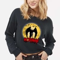 Retro Mothman Cover Cropped Pullover Crew