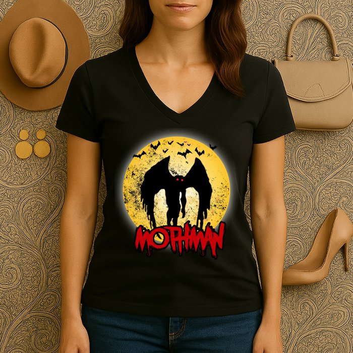 Retro Mothman Cover Women's V-Neck T-Shirt