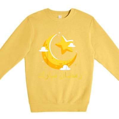 Kids Ramadan Mubarak Cool Islamic Fasting Outfit For Boys Girls Premium Crewneck Sweatshirt