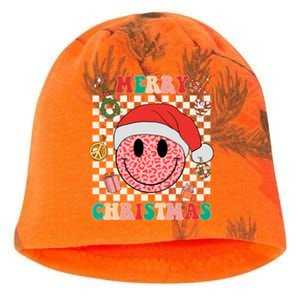 Retro Merry Christmas Happy Face Leopard Smile Face Trendy Gift Kati - Camo Knit Beanie