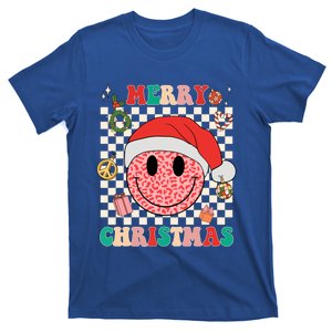 Retro Merry Christmas Happy Face Leopard Smile Face Trendy Gift T-Shirt