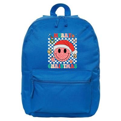 Retro Merry Christmas Happy Face Leopard Smile Face Trendy Gift 16 in Basic Backpack